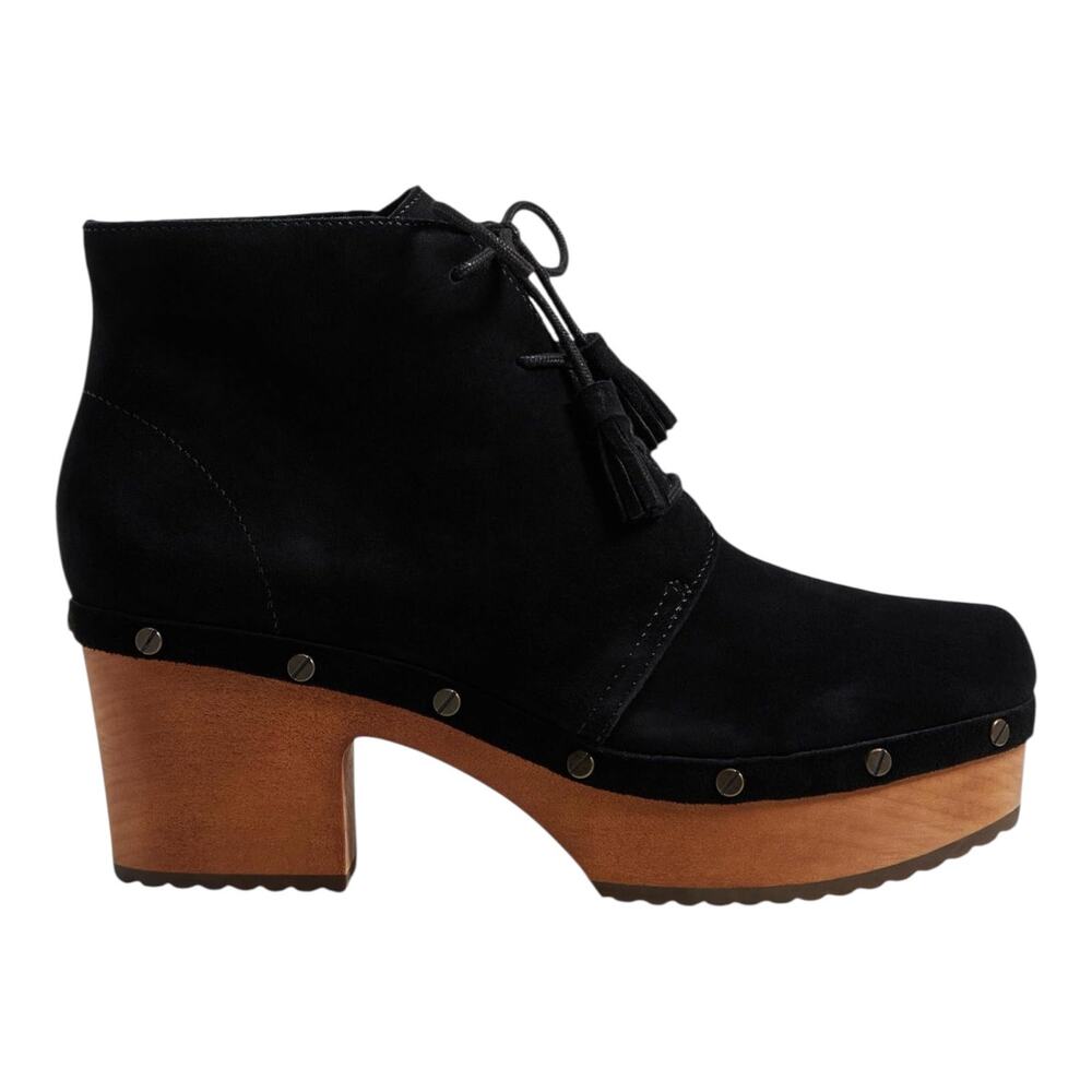 Dr. Scholl’s Women's Original Chic Suede Laced Platform Booties Black Size 8 1/2 - Picture 2 of 5